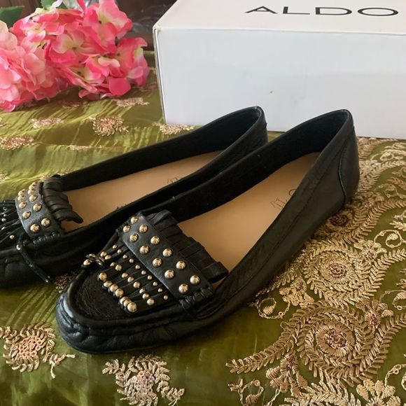 Aldo Black Studded Flats - Picture 8 of 11